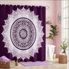 Boho Mandala Shower Curtain 180X180Cm – Black & White Geometric Paisley, Calming Spiritual Bathroom Decor, 12 Hooks