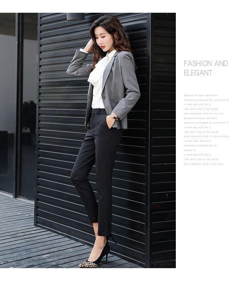 High Waist Women's Straight-Leg Suit Pants - Casual Korean Style, Black, Thin Fabric for Spring, Autumn, Summer