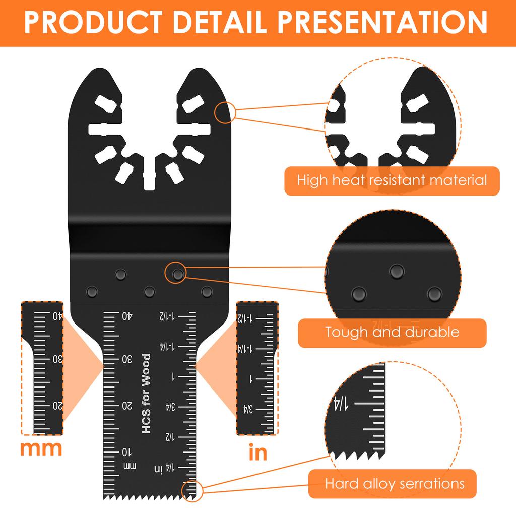 10/50PCS Bimetal Oscillating Multi Tool Saw Blade Quick-Release Semi Circle Oscillating Saw Blade Electrica Power Cutting Tools