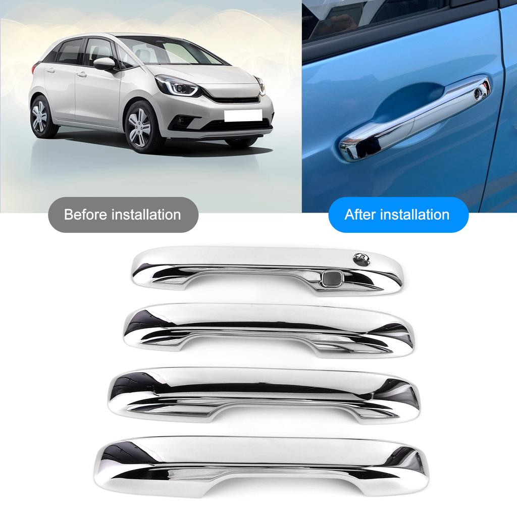 Door Handle Cover Electroplate Decorative Trim Fit for Honda Fit Jazz GR 2020‑2021