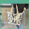 Borsa in Tela con Alfabeto Thai Gentlewoman da Donna Nuova Moda 2024 Borsa a Mano Versatile Borsa a Spalla Crossbody Stile Street Borsa Tote Grande