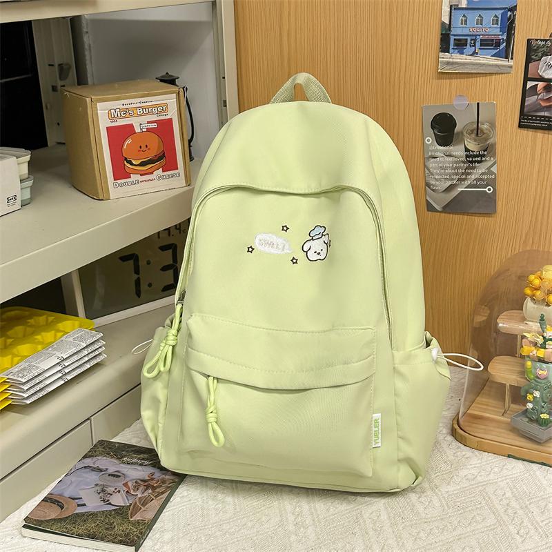 College Style Student Schoolbag Cartoon Embroidery Women's Lightweight Backpack