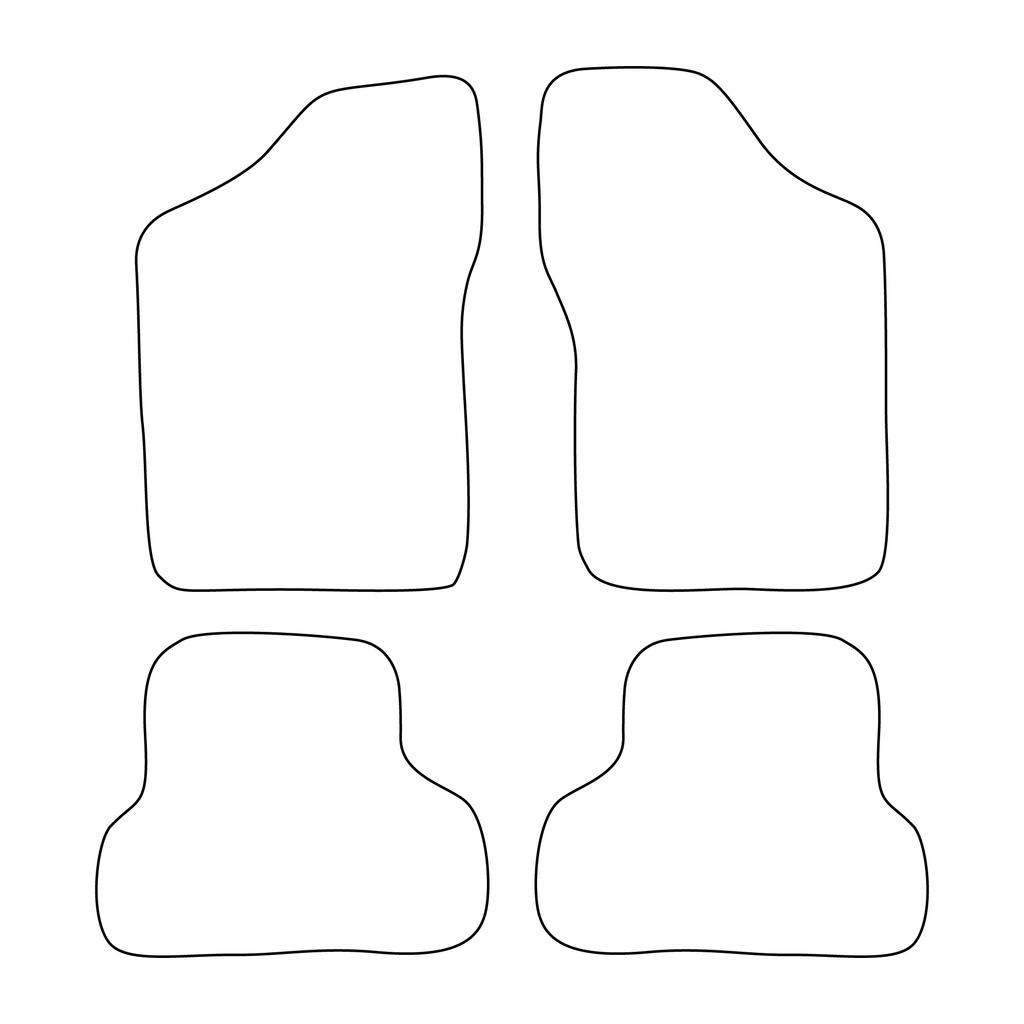 [BLM]FI009 red - Set of velour floor mats to fit Fiat Cinquecento 1991-1998 - red trim