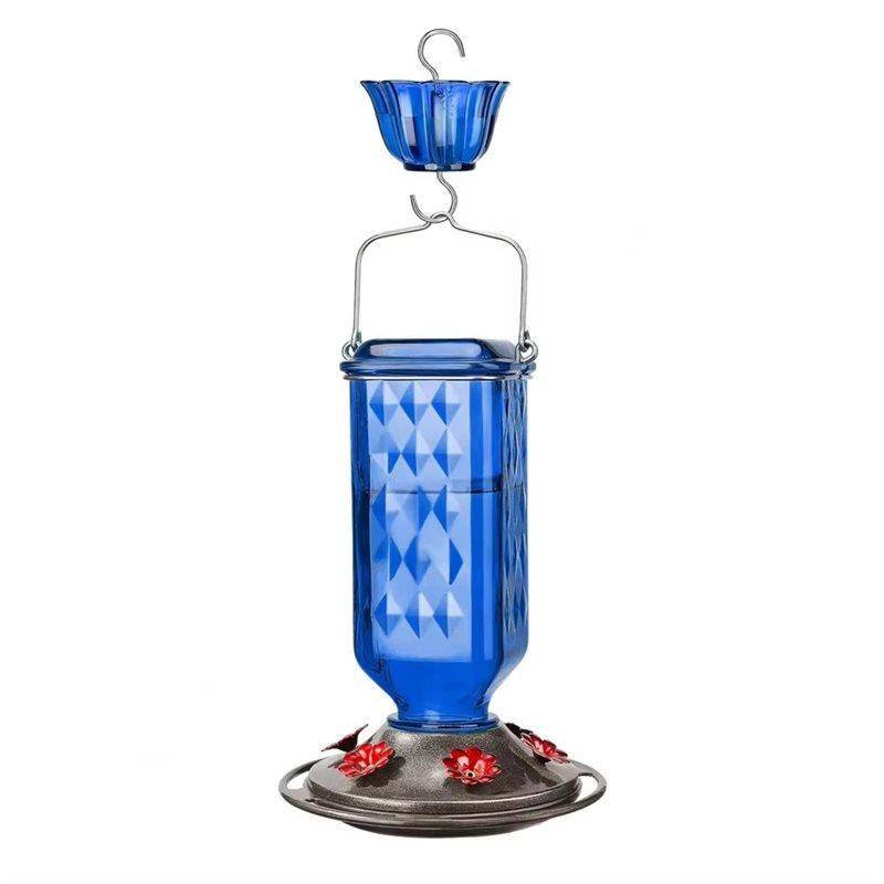 AS60-Hummingbird Feeder With Ant Moat Outdoor Hanging Bird Feeder Featuring 6 Feeding Ports