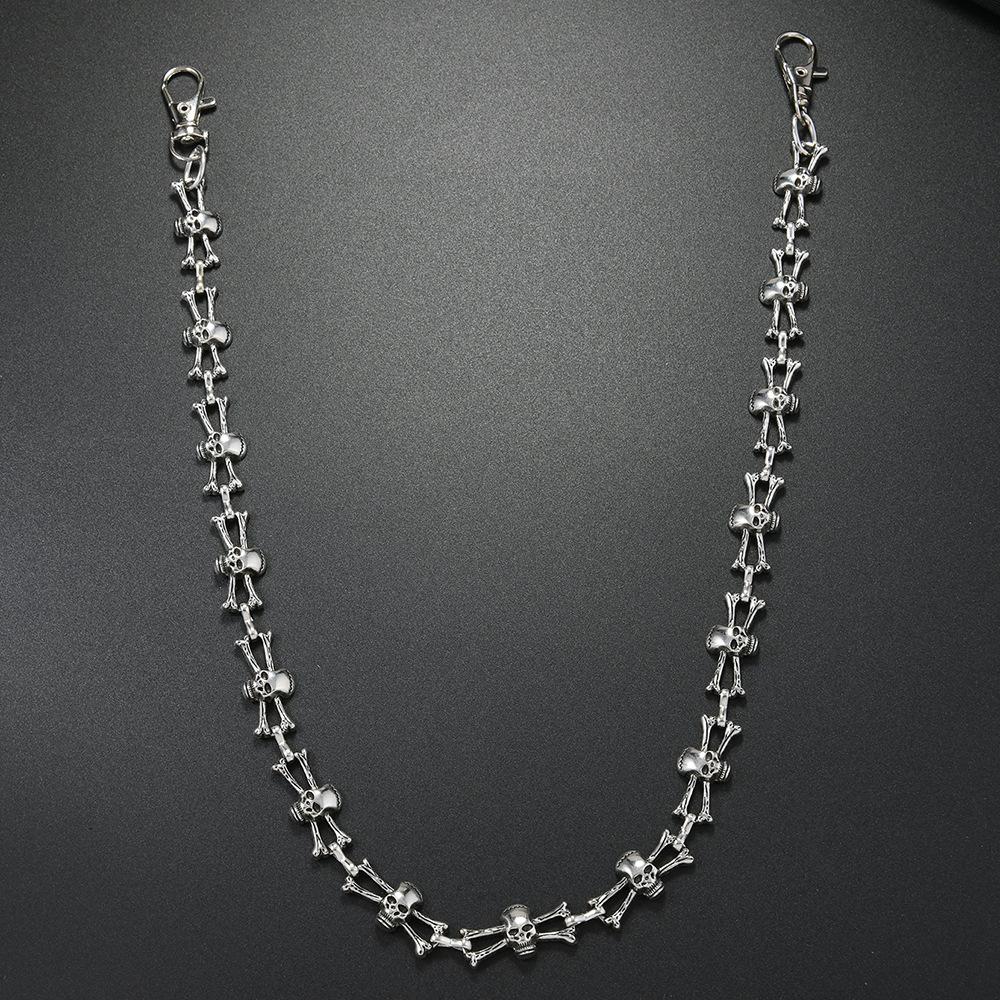 New Punk Hip-hop Style Metal Skull Denim Trousers Chain Hot-Selling Fashion Body Chain Daily Wear Jewelry