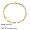 Emanco Ornament Supply Fashion Stainless Steel Accessories Ins Gold Plated Necklace Ladies Clavicle Chain Figaro Necklace