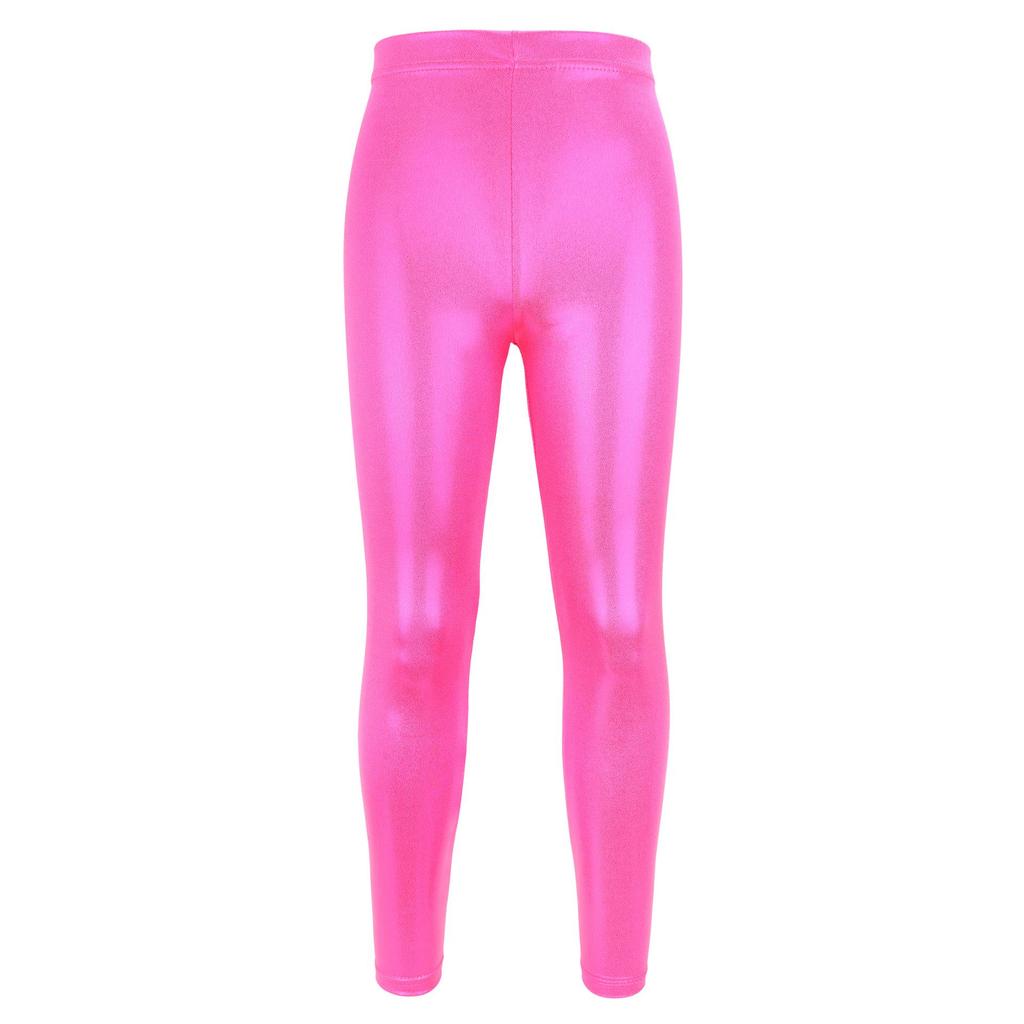Leggings da Ballo e Yoga per Bambini in Lamina Dorata Lucida: Alta Elasticità, Traspirante
