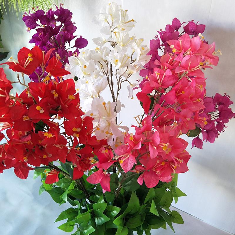 Flowers Bougainvillea Artificial Plum Blossom Stems For Commercial Decor