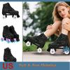 YYW Flashing Roller Skates Beginner Women Outdoor Skating Sneakers 4 Wheels Skate Shoes Size 32 33 34-45 Girls Quad Double-Row