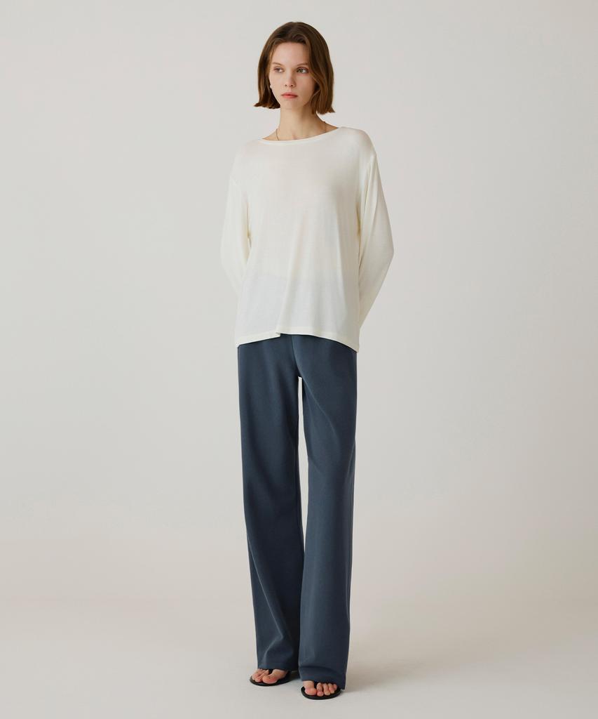 Siyajyu Sitp5253 Silky Loose Fit T-Shirt_Ivory