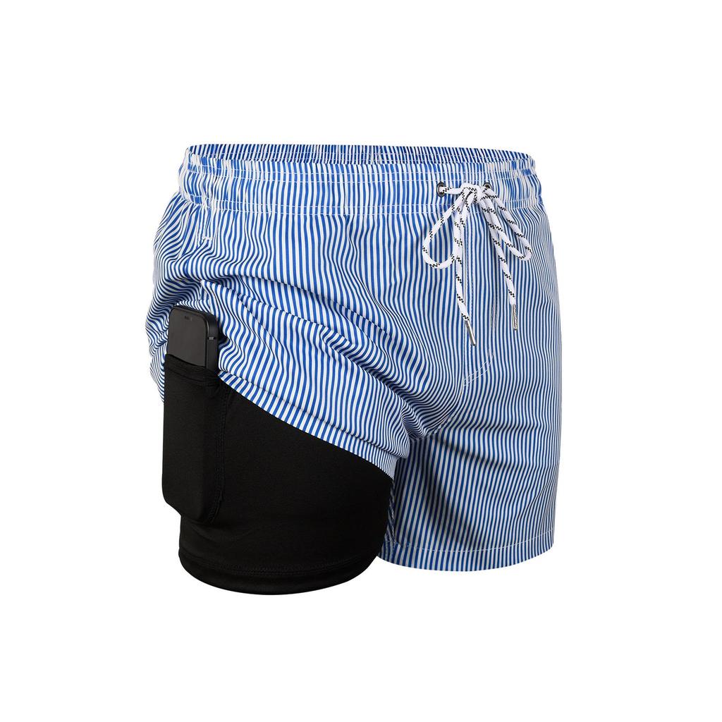 2025 Anti-Embarrassment Men's Double-Layer Beach and Sports Shorts