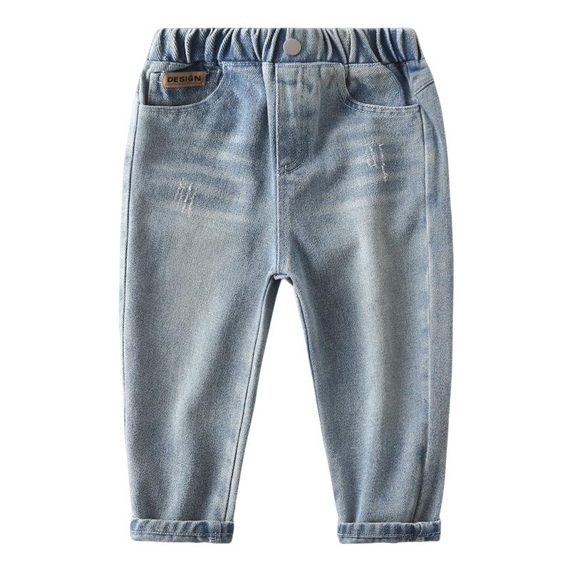 Children's Jeans Spring and Autumn Pants Boys' Worn Casual Denim Pants