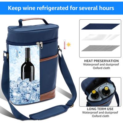 Cooler Wine Bottle Insulated Bag for Wine Thermal 2 Drink Bottle Beer Outdoor Portable Carrier Cooler Totes for Outdoor Party