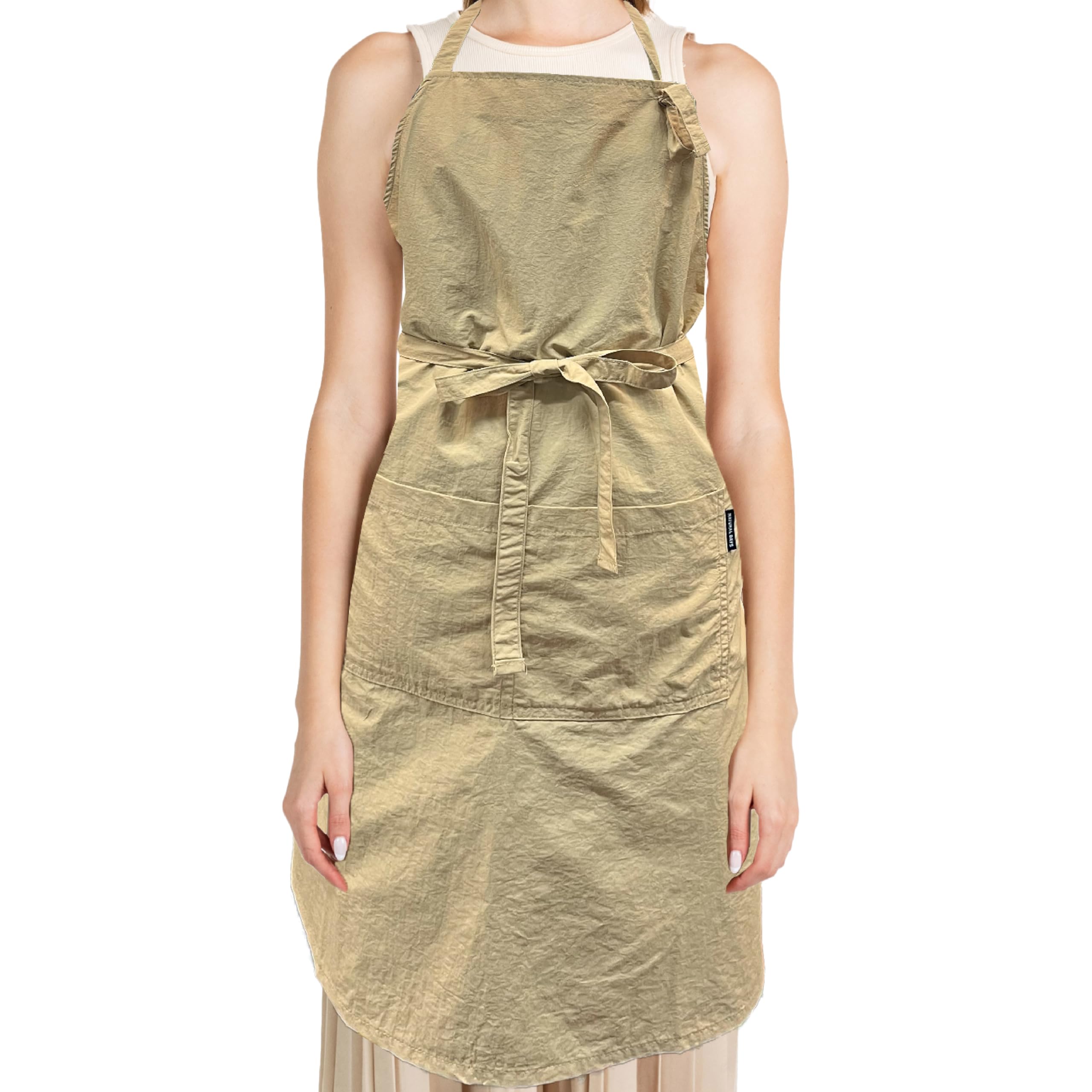 

Бежевый фартук с вырезом под шею, Фартук, бежевый