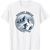 Retro Mount Snow Vermont Skiing Skier Blue Mountains T-Shirt