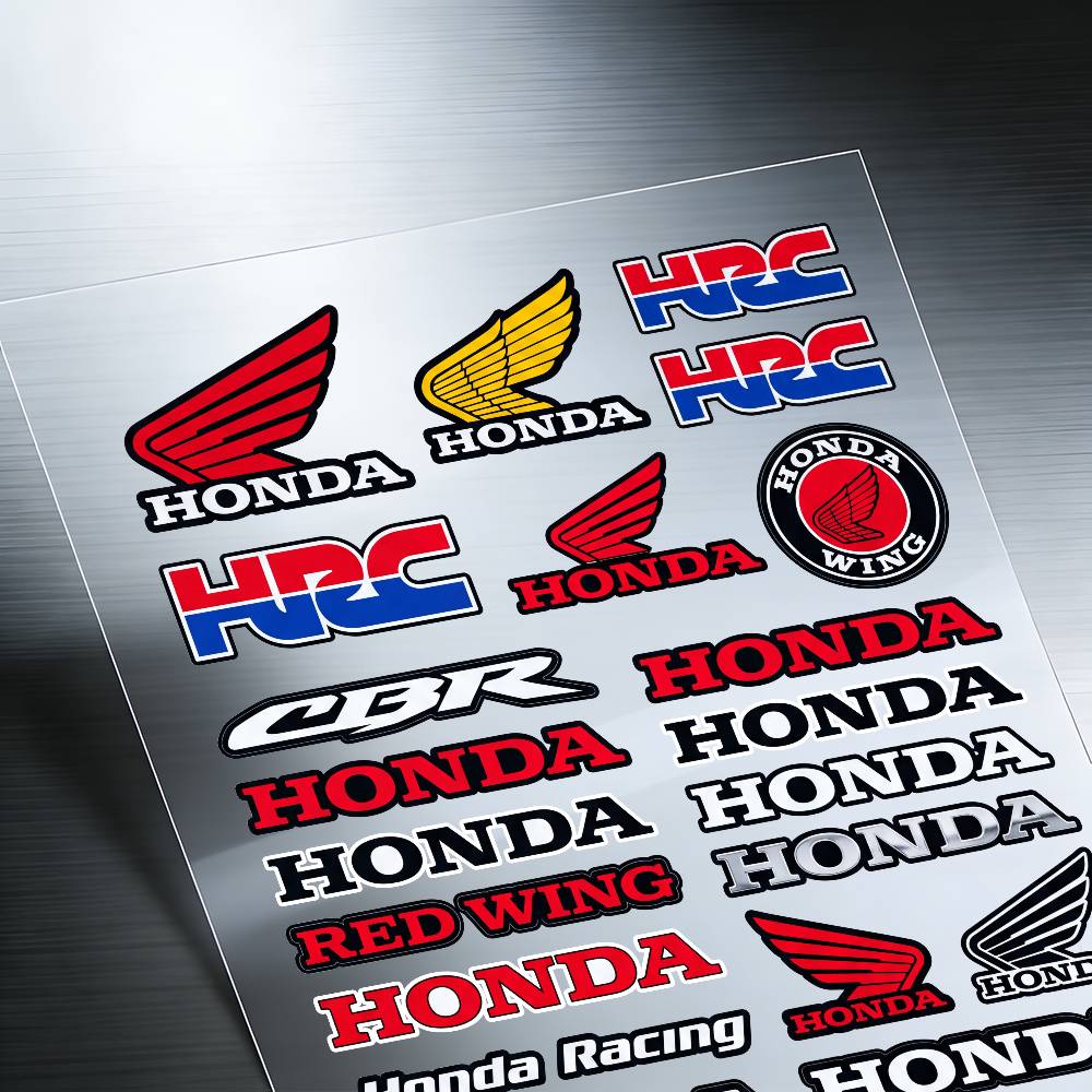 AAADL1 FOR HONDA HRC H WING Waterproof Reflective Motorbike Stickers Easy Peel Removable Decals for Motorcycle Car