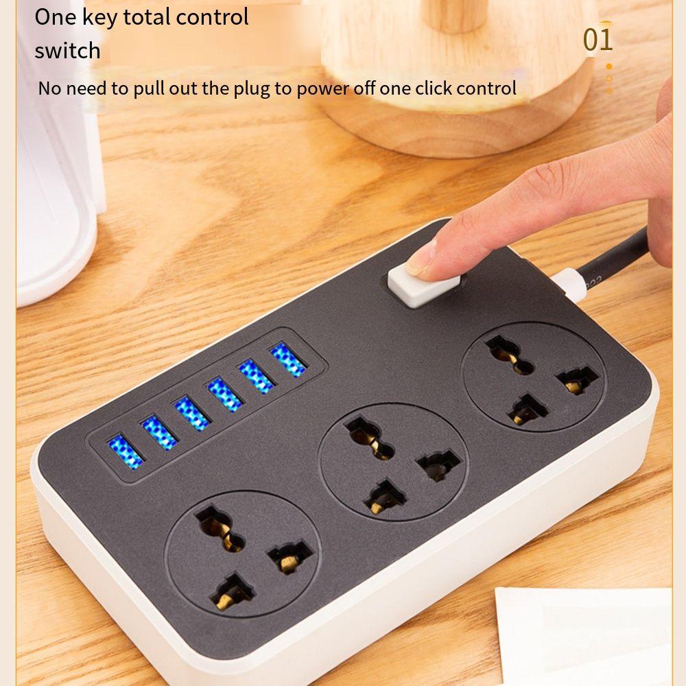Universal Plug Outlet Power Strip 2m Extension Cord Electrical Socket  Multi-function
