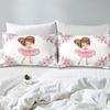 Girls White Swan 3D Duvet Cover Set Microfibre Duvet Cover with Zip and 2 Pillowcases Cartoon Ballerina  Children's Bed Linen