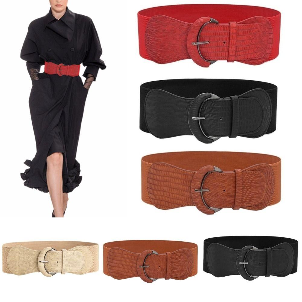 Trendy Design PU Wide Belts Bright Color Pin Buckle Belt Fashion Belt  Women's Wear