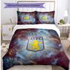 Set Lenzuola Stampato Aston Villa Football 3 Pezzi, Comodo Set Copripiumino per Camera da Letto Amico della Pelle