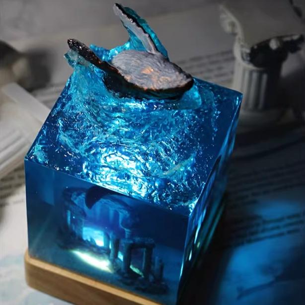Marine Resin Epoxy Resin Decorative Items Usb Healing Exquisite Desktop Luminous Home Decorations Birthday Gifts Souvenirs