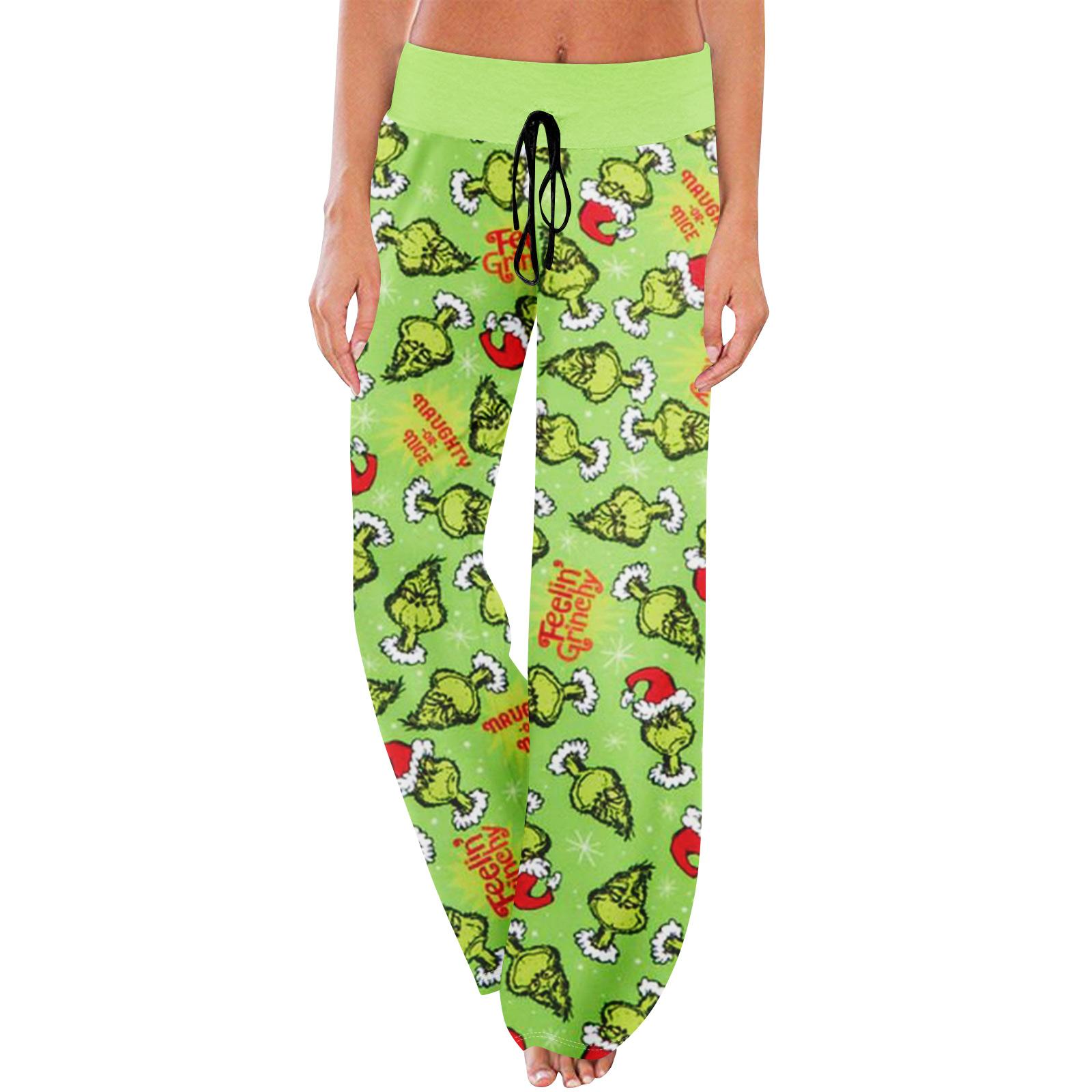 

Anime Pajama Pants Sleepwear Casual Drawstring Elastic Waist Pants Comfy Straight Yoga Loose Trousers XL