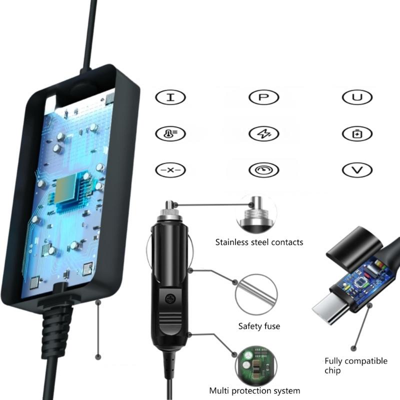 High Power 100W Car Chargers USB C Quick Charging For Laptops Smartphones Travel Friendly Design