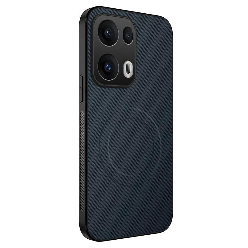 Carbon Fiber Pattern Silicone Phone Case For OPPO Reno 14 13A 12 FS 10 Pro 5G Magnetic Wireless Charging Soft Back Cover Cases