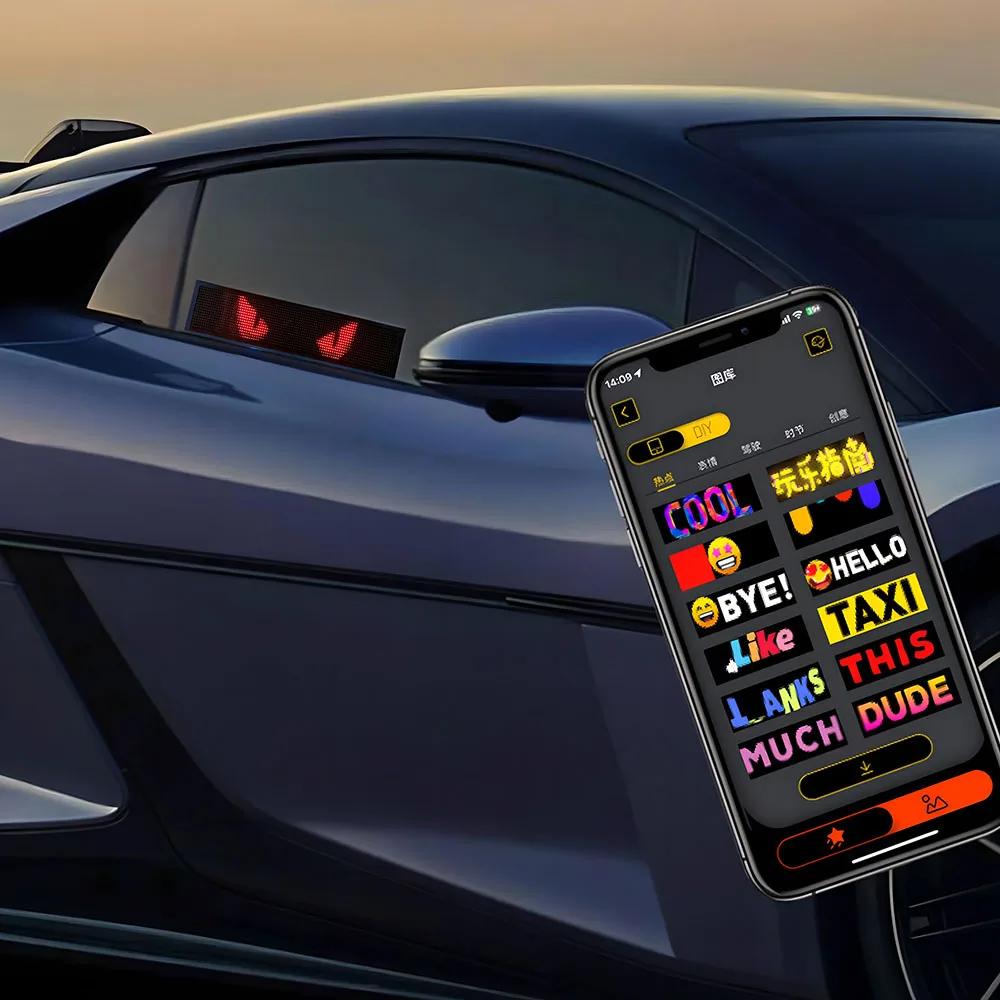 Car Devil Eye LED Car Ambient Light Sign Pixel Panel Light Flexible LED Display Ar Led Matrix Panel DIY Programmable Scrolling
