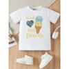 European sizes A Short-Sleeved T-Shirt for Girls Featuring Adorable Cartoon Designs with Hearts And an Ice Cream Print