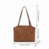 PU Leather Double Pockets Commuting Bag Large Capacity Handbag Trend Underarm Bag  Travel