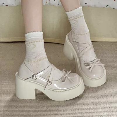 Dames Mary Janes Schoenen met Dikke Hak Lente Pumps met Ronde Neus Plateauschoenen voor Dames Jurk Studenten Dames Lolita Schoenen met Hak