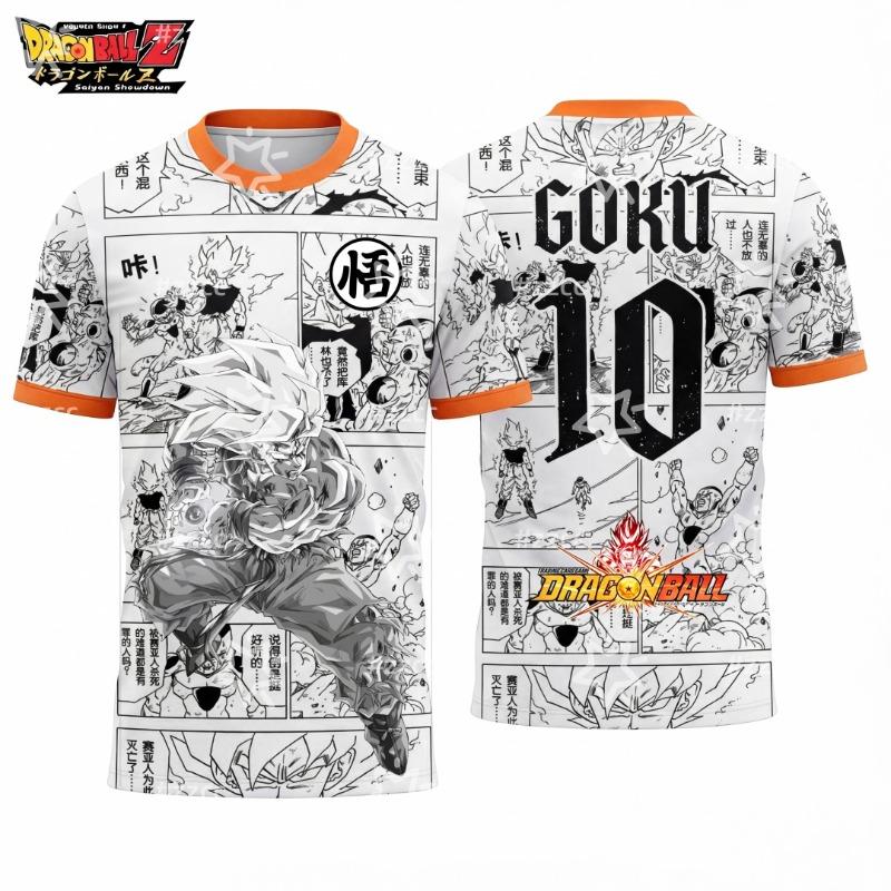 

2026 Dragon Ball Super Saiyan Goku graphic football jersey Autumn Sports Men s T-Shirt Kid s Clothing Tee Y2k Woman XXS