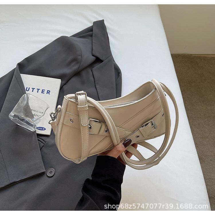 Fashionable high-end underarm bag women's 2025 autumn new motorcycle bag niche simple commuter shoulder bag