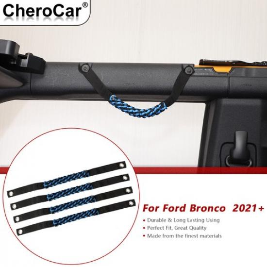 4 xRoll Bar Grab Handles Grip Handle For Ford Bronco -2025 Blue 2/4 Doors