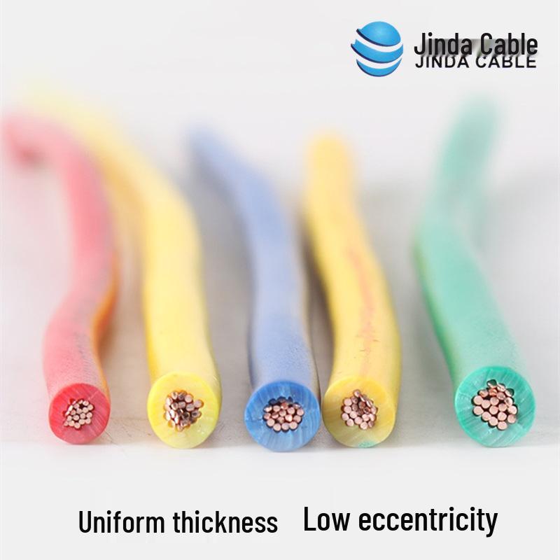 Jinda BVR Flame Retardant Single Core Multi-Strand Copper Wire 10/16/25mm² - Home & Industrial Use.