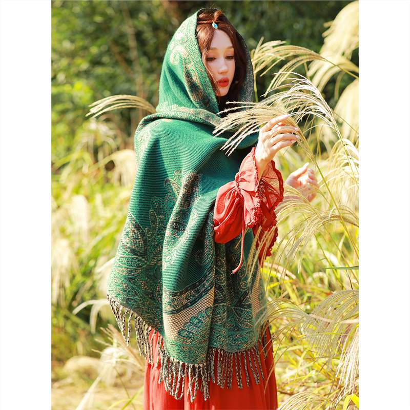 Skin Friendly And Breathable Warm And Versatile Home, Autumn And Winter Women'S Travel Shawl, Thick Cloak, Air Conditioning Blanket