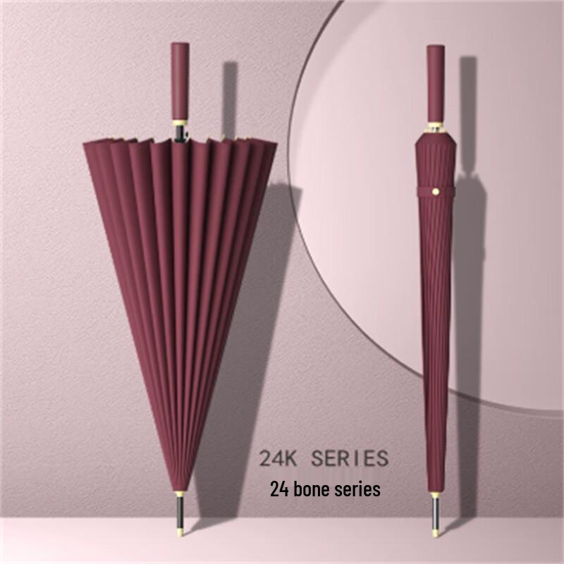24-Rib Reinforced Automatic Long-Handle Umbrella