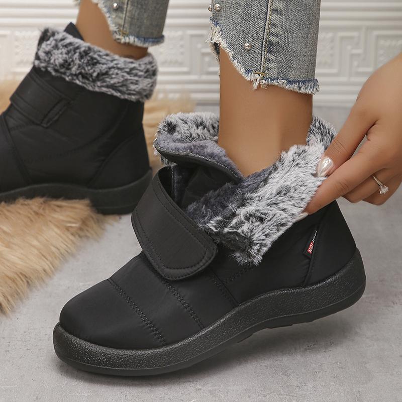 Waterproof Snow Boots for Women Fashion Faux Fur Plush Winter Ankle Boots Woman Comfortable Non-Slip Warm Cotton Padded Shoes