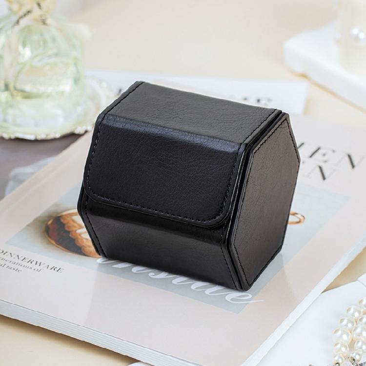 Space Saving Hexagon Shaped Leather Jewelry Box With Soft Padding For Multiple Watches Accessories