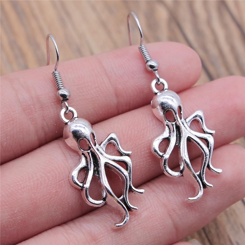 Sea Animal Marine Life Dangle Earring Vintage Shell Dolphin Octopus Squid Turtle Mermaid Shaped Earring For Women Summer Earring