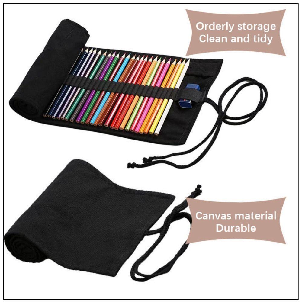 Makeup Brush Storage Pen Curtain 12/24/36/48/72/108Holes Pen Case Roll Up Pouch  Students Gift