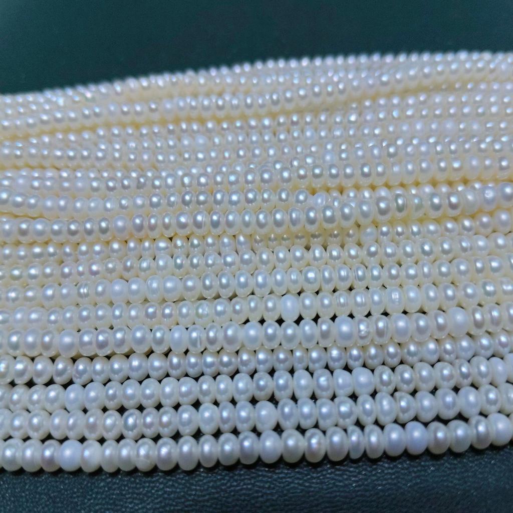 Nucleated Freshwater Pearl Necklace, 4-5mm Slightly Flawed Bread Pearls for DIY Multi-Strand Jewelry