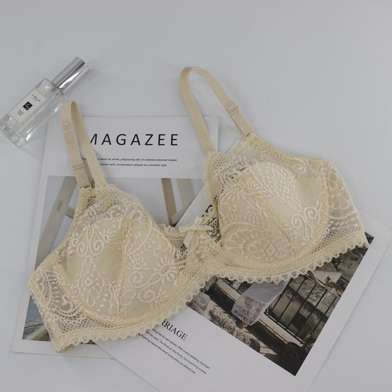 

Женский ультратонкий бюстгальтер с вырезами, сексуальный кружевной бюстгальтер с бантом, удобный, дышащий, на косточках, 75C-100C-6012 36/80C бежевый