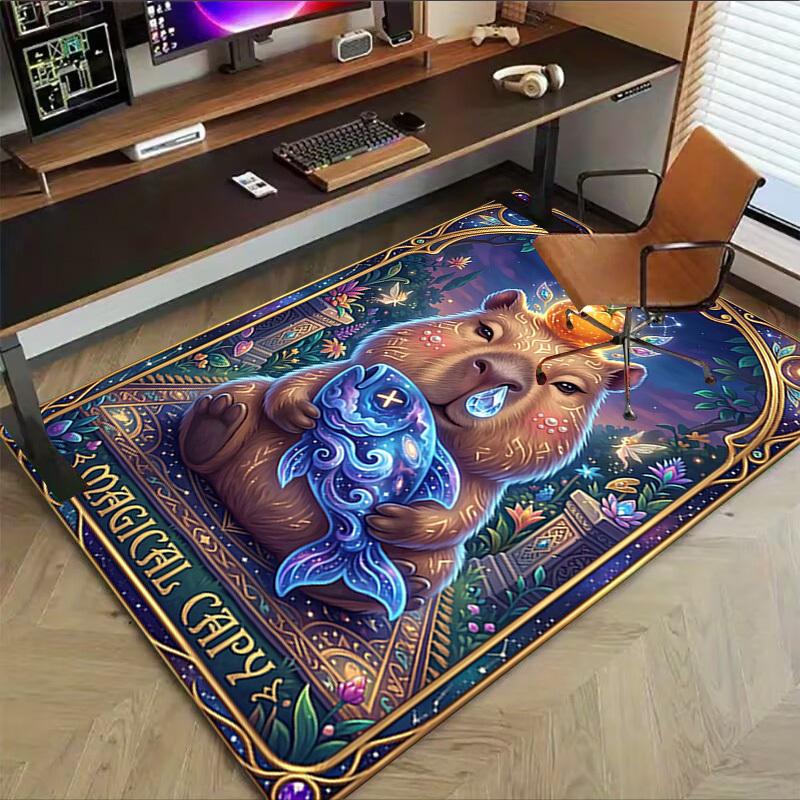 1PC Magical Capybara Non-Slip Floor Carpet Compatible for Office&Living Room&Bedroom&Dining room -  Soft & Pattern-G0368