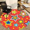 1pc Colorful Stars Pattern Chair Carpet for Office, Round Polyester Mat, Indoor Decor for Office, Easycare Fabric, Washable Non-slip Area Carpet