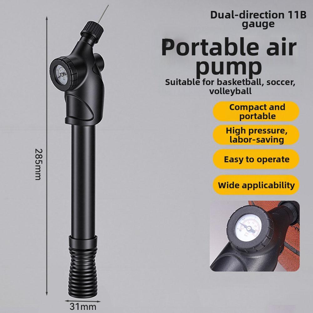 Portable Basketball Pump With Pressure Gauge Dual Action & Quick Inflation Pump Manual Air Pump For Football Volleyball