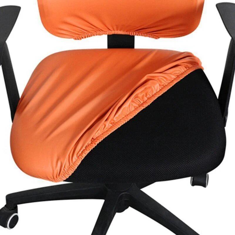 For PU Leather Chair Seat Cover Slipcover Elastic 38-52cm for Home Office Hotel Chair Seat Cover Dining Seat Protector Slipcover