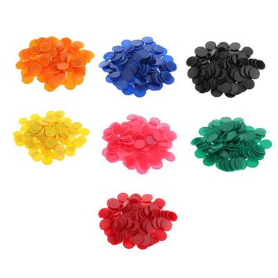 100 st Plast Lärande Räknare Brickor Bingo Chip Räknebrickor Markörer, Pokerchips Spelmarker med Förvaringslåda, 25 mm/1 tum