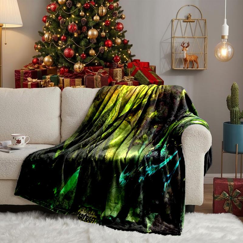 Dragon's Fiery Warcraft game Throws Blanket Flannel Blankets Plush for Couch Bed Gifts for Men Women Travel picnic blanket Christmas fan gifts